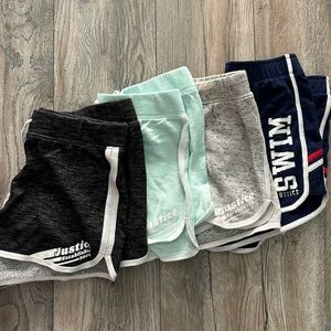 4 pairs of moveable justice shorts for girls